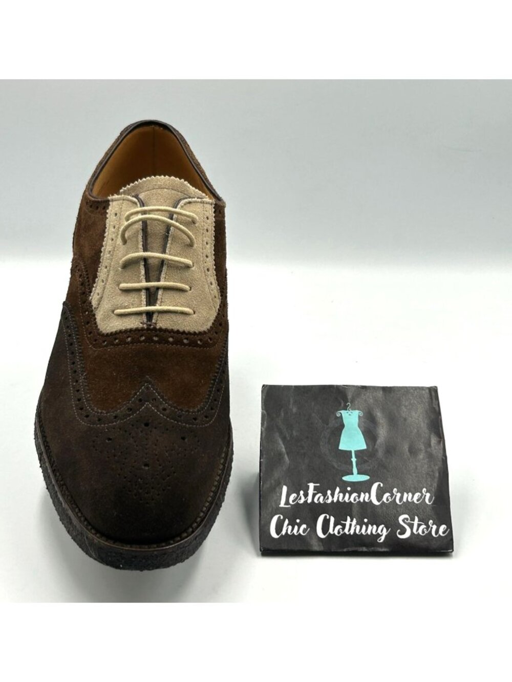 Peal & Co. For Brooks Brothers Men Brown Suede Wingtip Oxford Shoes Sz 11D 3268 - Picture 15 of 16